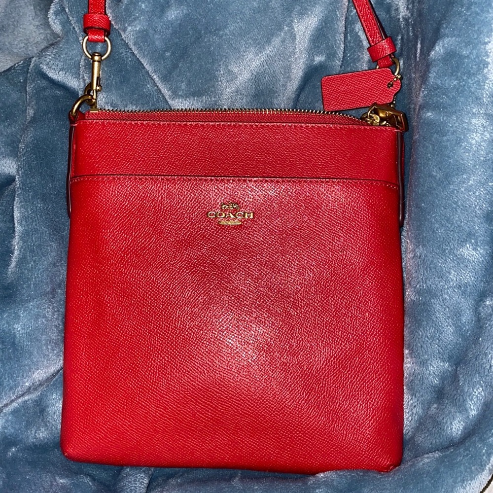 Red coach bag, Like new